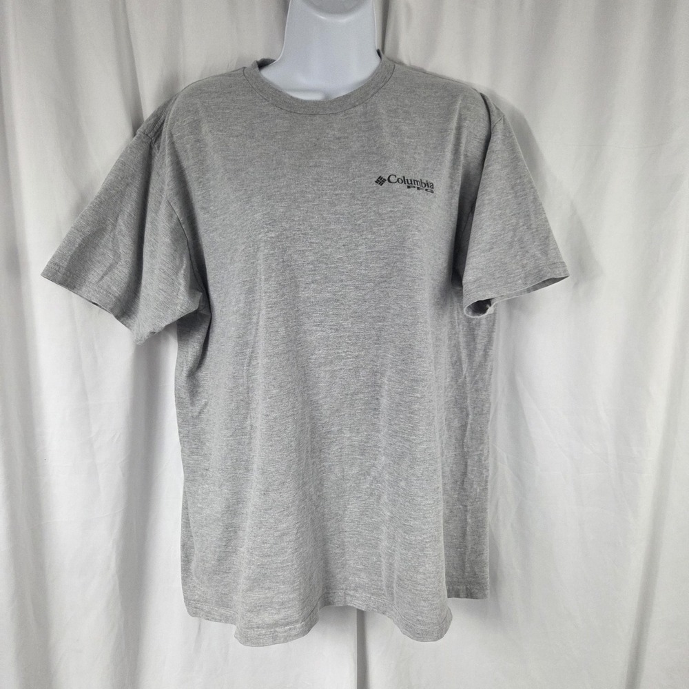 Columbia Shirt Mens XL Gray PFG Performance Fishing Gear Graphic Tee Top